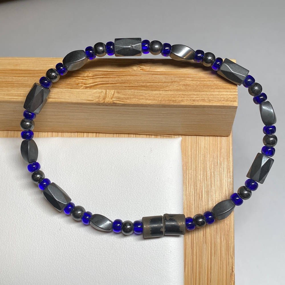 Hematite Magnetic Therapy Bracelet 8” - #356
